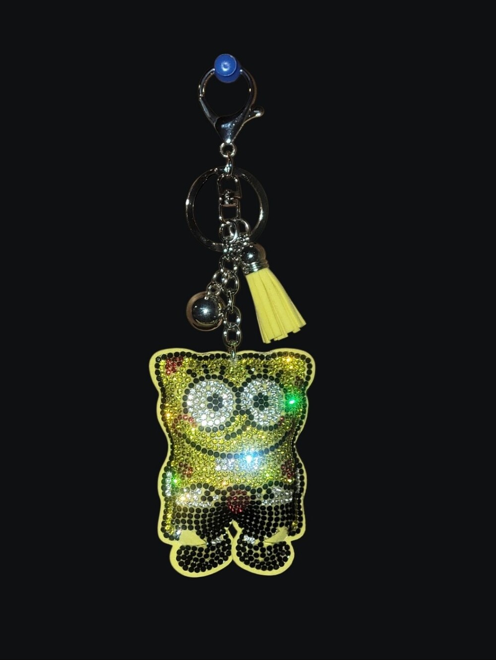 Spongebob Rhinestone Bagcharm/Keychain with Tassel